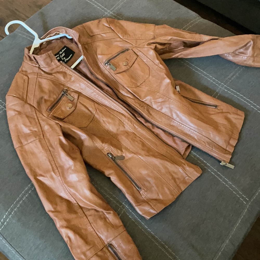Brown pleather jacket